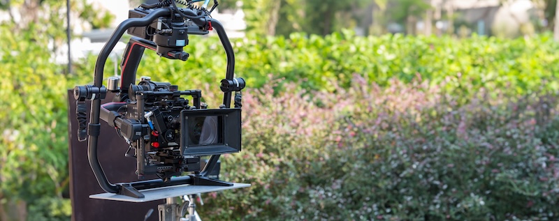 Professional cinema camera rig for commercial video production